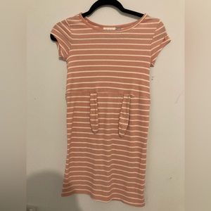 Children’s place pink striped dress. Short sleeve. Size 7/8.